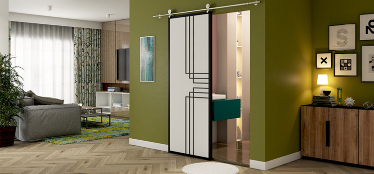 sliding bathroom door installation in Pedley